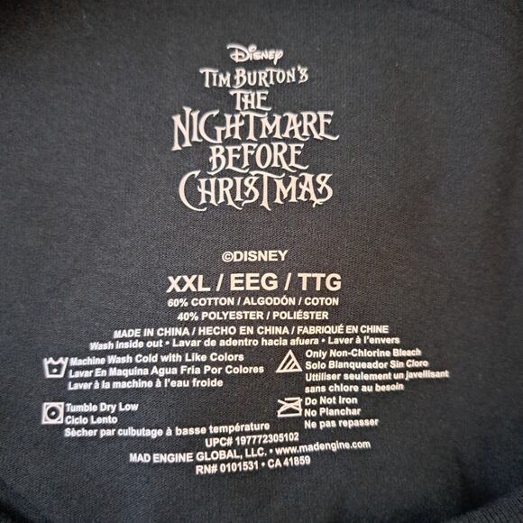 Disney's The Nightmare Before Christmas Jack Skellington Men's Graphic Tee 2XL - Picture 4 of 4